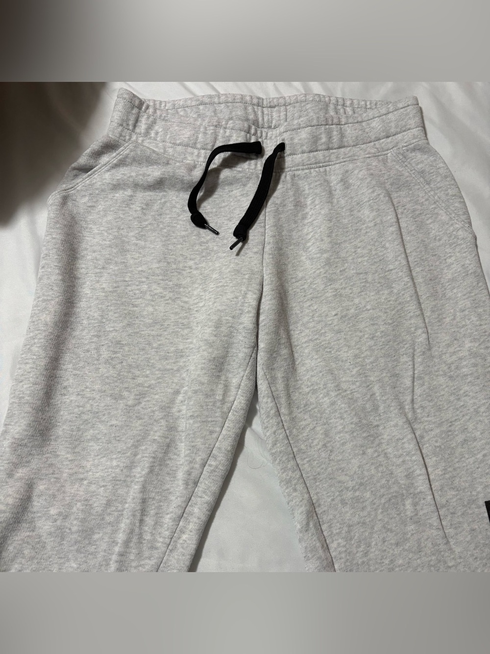 PINK Victoria's Secret Light Gray Jogger Sweatpants with Black Drawstring